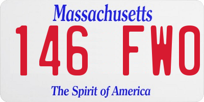 MA license plate 146FW0