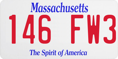 MA license plate 146FW3