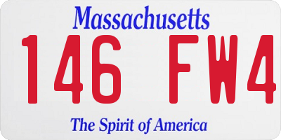 MA license plate 146FW4