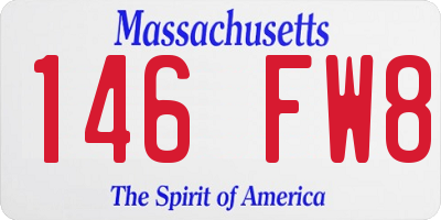 MA license plate 146FW8