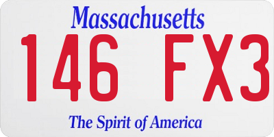 MA license plate 146FX3
