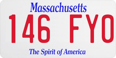 MA license plate 146FY0