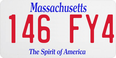 MA license plate 146FY4