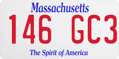 MA license plate 146GC3