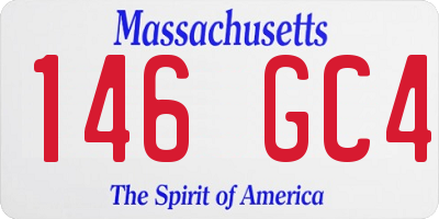MA license plate 146GC4