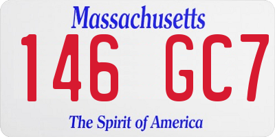 MA license plate 146GC7