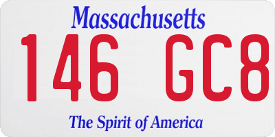 MA license plate 146GC8
