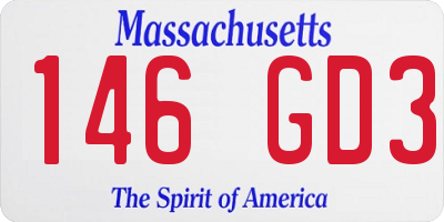 MA license plate 146GD3