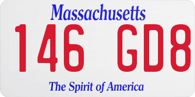 MA license plate 146GD8