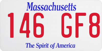 MA license plate 146GF8