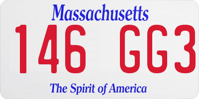MA license plate 146GG3