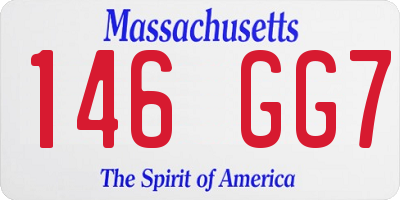 MA license plate 146GG7