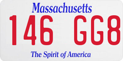 MA license plate 146GG8