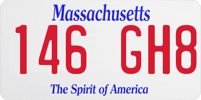 MA license plate 146GH8