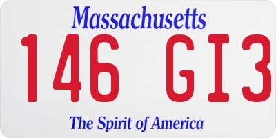 MA license plate 146GI3