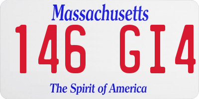 MA license plate 146GI4