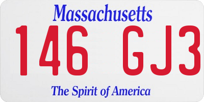 MA license plate 146GJ3