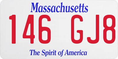 MA license plate 146GJ8