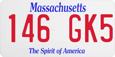 MA license plate 146GK5