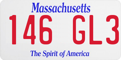 MA license plate 146GL3