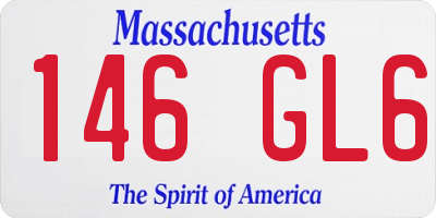 MA license plate 146GL6