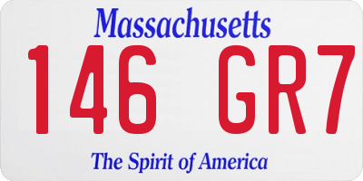 MA license plate 146GR7