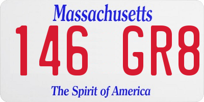 MA license plate 146GR8