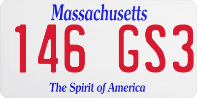 MA license plate 146GS3