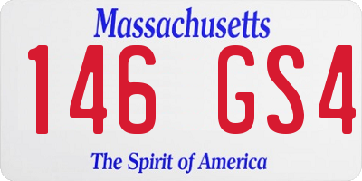 MA license plate 146GS4