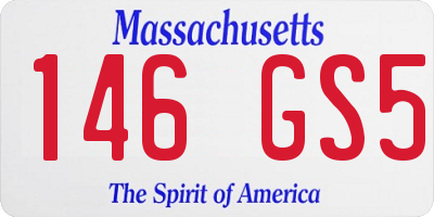 MA license plate 146GS5