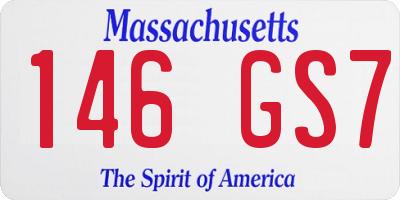 MA license plate 146GS7