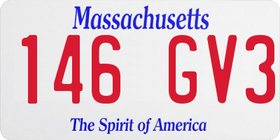 MA license plate 146GV3