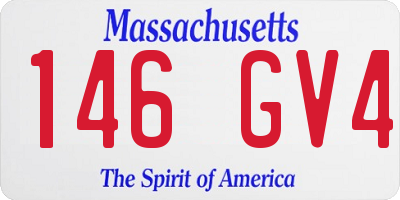 MA license plate 146GV4