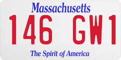 MA license plate 146GW1