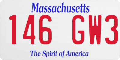 MA license plate 146GW3