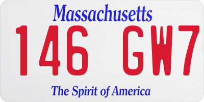 MA license plate 146GW7