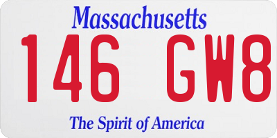 MA license plate 146GW8