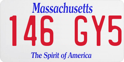 MA license plate 146GY5