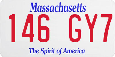 MA license plate 146GY7