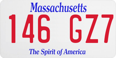MA license plate 146GZ7