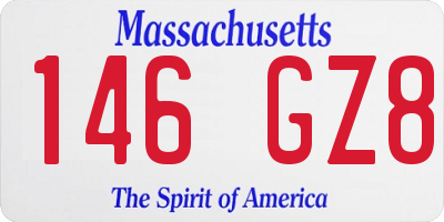 MA license plate 146GZ8