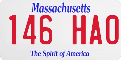 MA license plate 146HA0