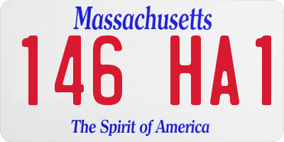 MA license plate 146HA1