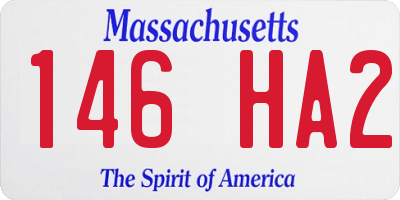 MA license plate 146HA2