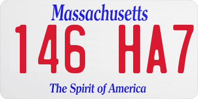 MA license plate 146HA7
