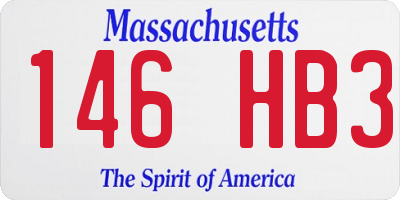 MA license plate 146HB3