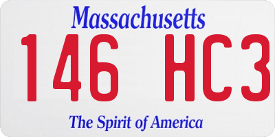 MA license plate 146HC3
