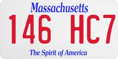 MA license plate 146HC7