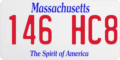 MA license plate 146HC8