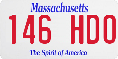 MA license plate 146HD0